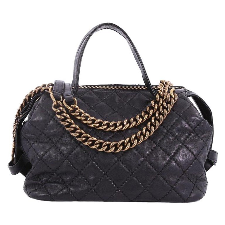 Chanel Chain Bowling Bag Quilted Calfskin Medium at 1stdibs
