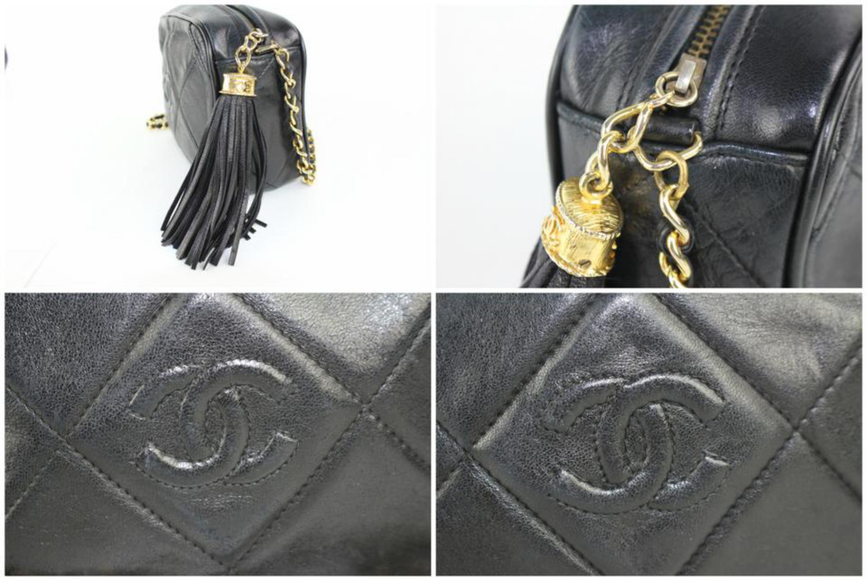 Chanel Chain Camera Quilted Lambskin  7cz0129 Black Leather Cross Body Bag For Sale 2