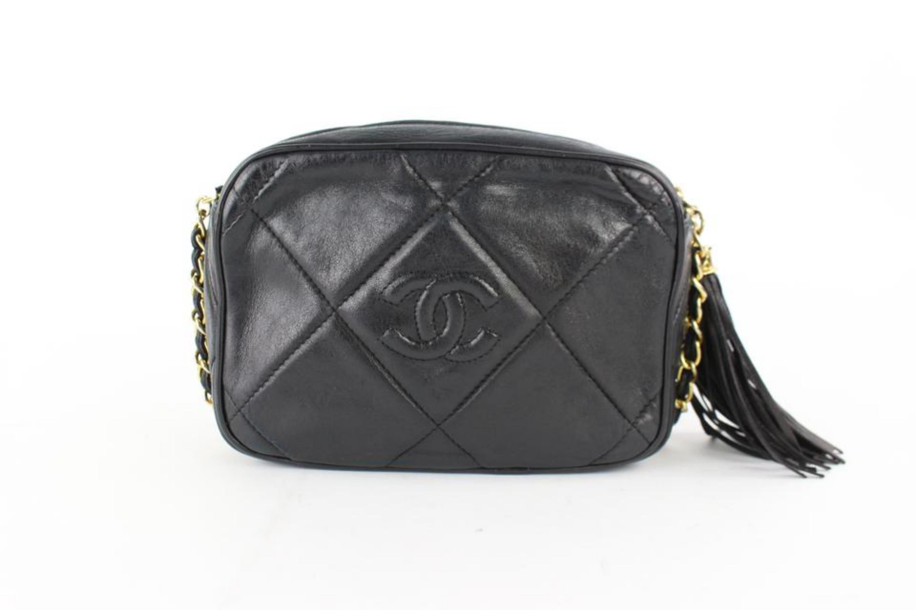 Chanel Chain Camera Quilted Lambskin  7cz0129 Black Leather Cross Body Bag For Sale 3