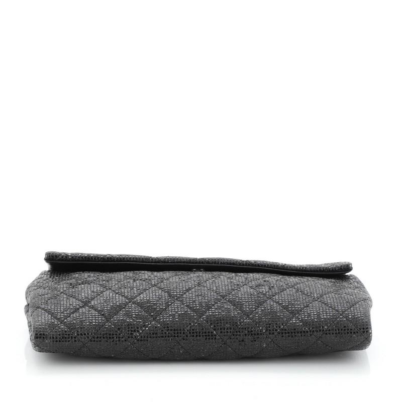Women's or Men's Chanel Chain Clutch Quilted Glittered Calfskin 
