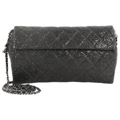 Chanel Chain Clutch Quilted Glittered Calfskin