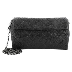 Chanel Chain Clutch Quilted Glittered Calfskin