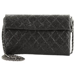 Chanel Chain Clutch Quilted Glittered Calfskin