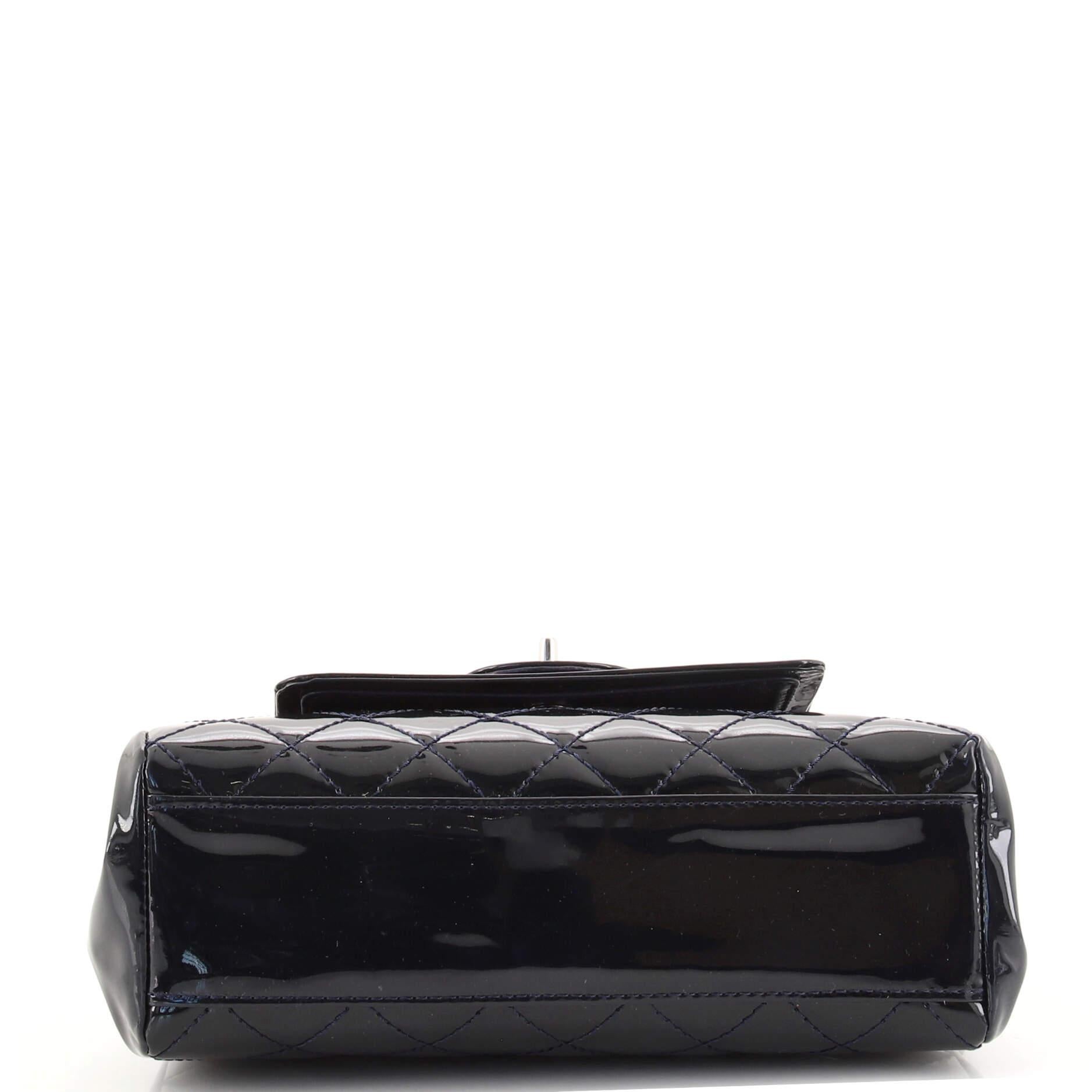 Women's or Men's Chanel Chain Double Accordion Flap Bag Quilted Patent Small