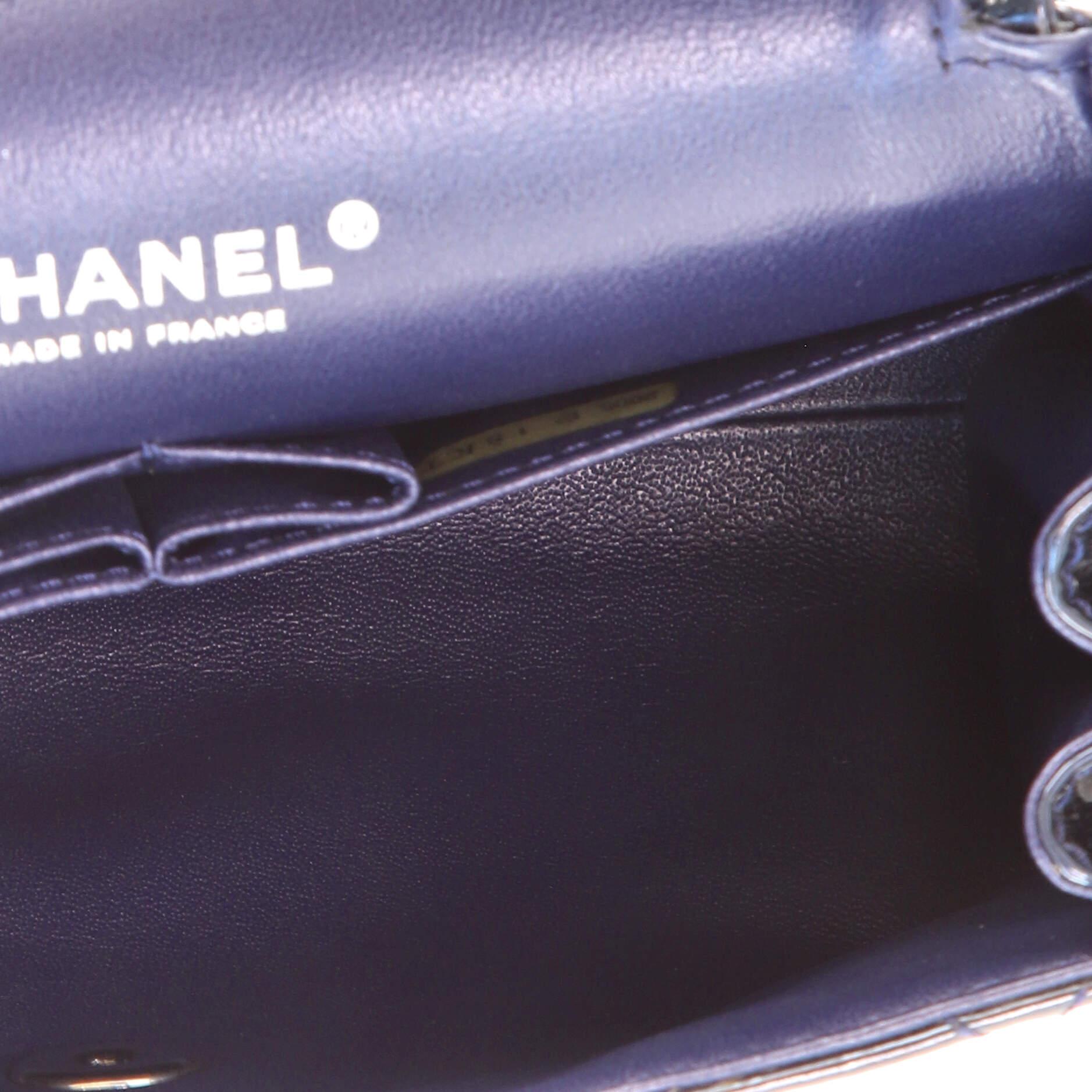 Chanel Chain Double Accordion Flap Bag Quilted Patent Small 1