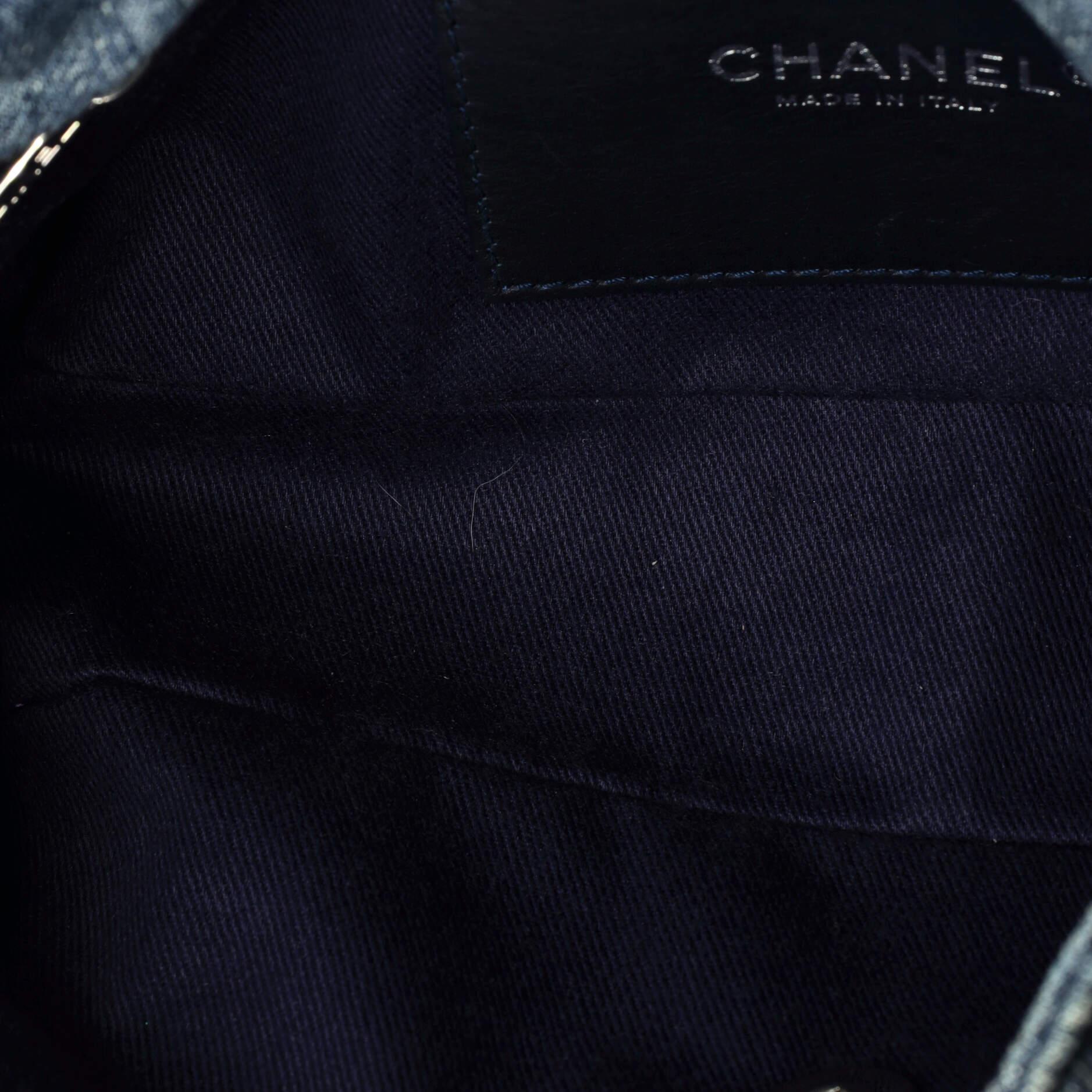 Chanel Chain Flap Bag Camellia Denim Medium 1
