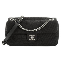 Chanel Chain Flap Bag Camellia Denim Medium