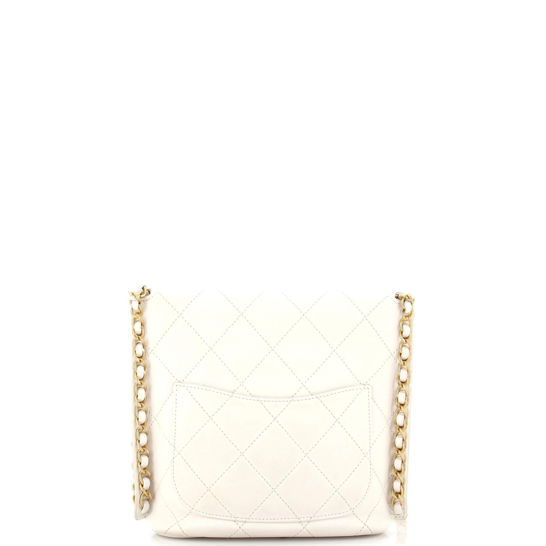 Chanel Chain Flap Hobo Quilted Calfskin Small In Good Condition For Sale In NY, NY