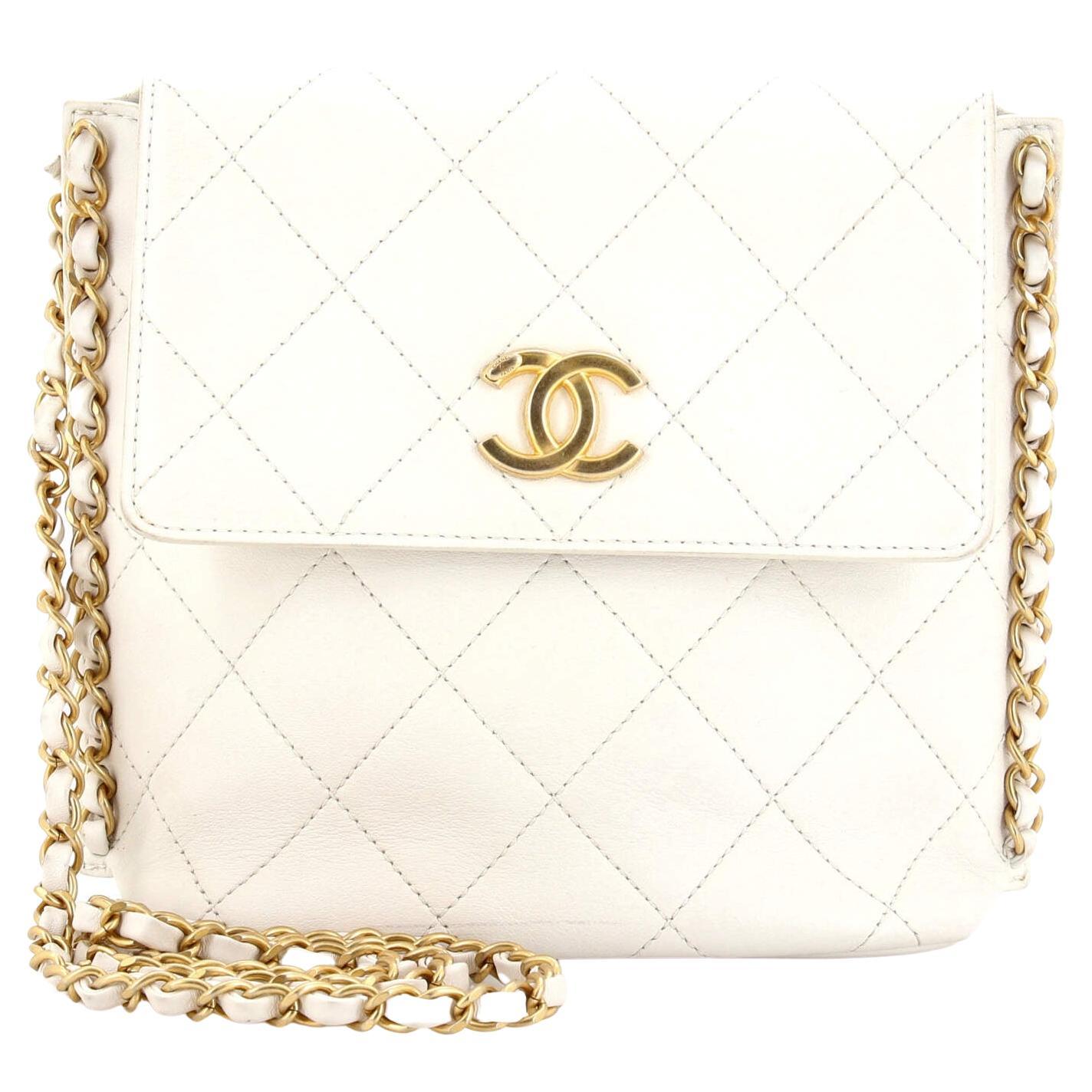 Chanel Chain Flap Hobo Quilted Calfskin Small For Sale