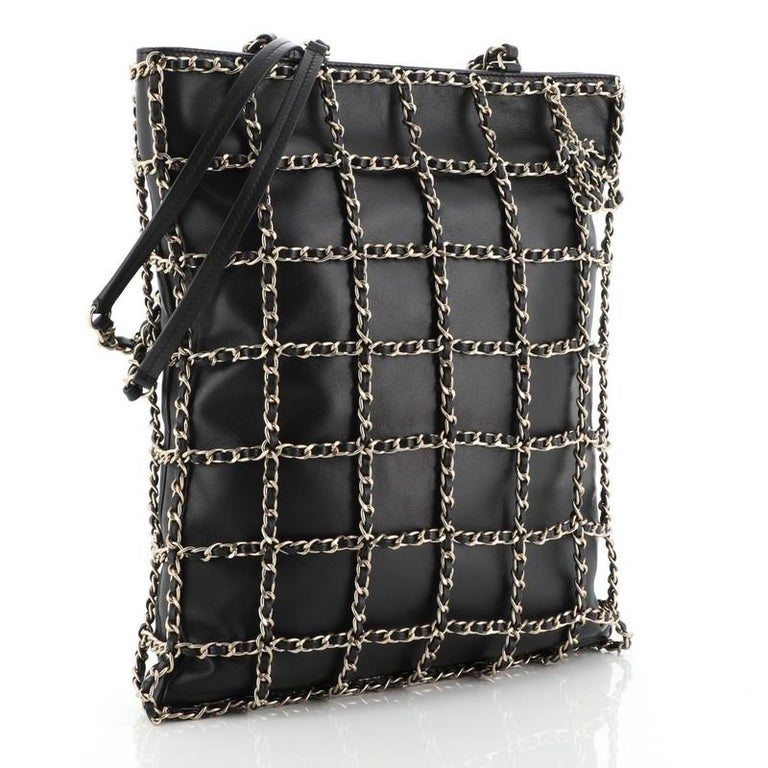 Chanel Chain Frame CC Charm Shopping Tote Lambskin at 1stDibs