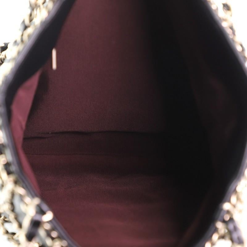 Black Chanel Chain Frame CC Charm Shopping Tote Lambskin