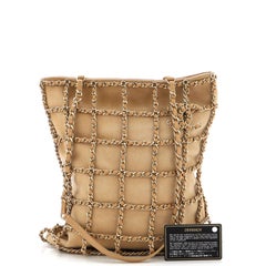 Chanel Chain Frame CC Charm Shopping Tote Suede