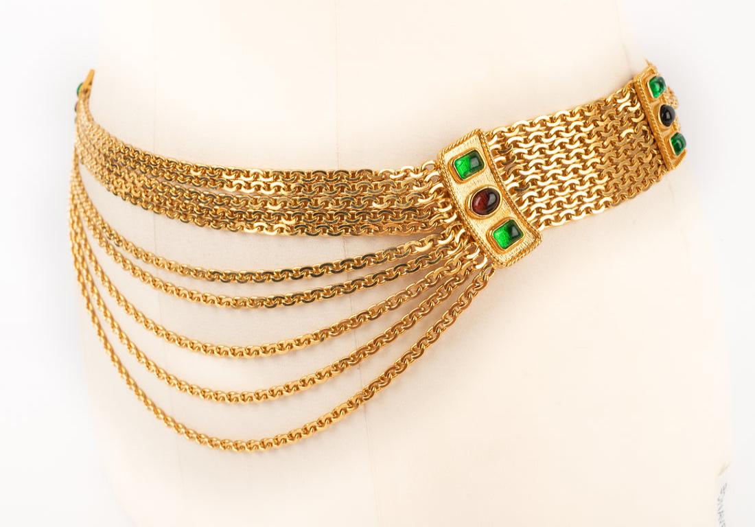 Beige Chanel Chain Golden Metal Chain Belt, 1996