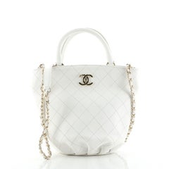 Chanel Chain Handle Bucket Bag Quilted Calfskin