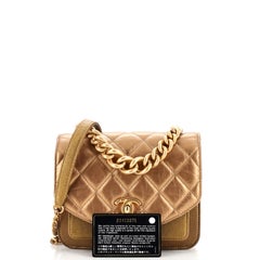 Chanel Chain Handle Flap Bag Quilted Calfskin with Caviar Mini