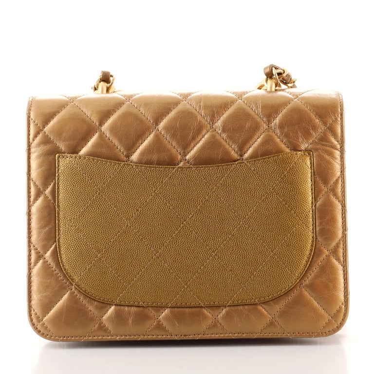 Chanel Chain Handle Flap Bag Quilted Calfskin with Caviar Small at 1stDibs