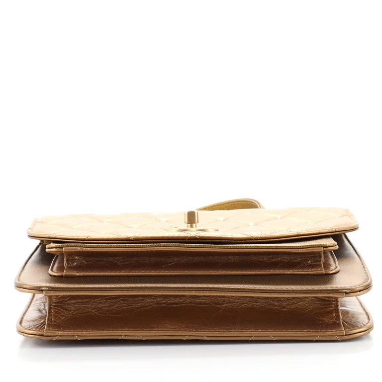 Chanel Chain Handle Flap Bag Quilted Calfskin with Caviar Small at