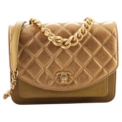 Chanel Chain Handle Flap Bag Quilted Calfskin with Caviar Small