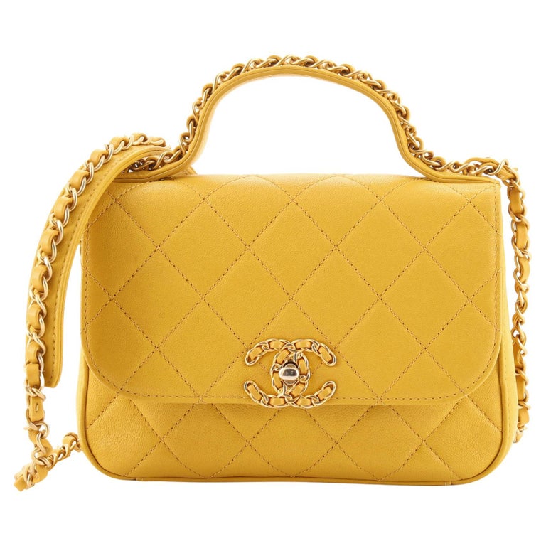 Chanel Chain Infinity Top Handle Bag Quilted Calfskin Small at