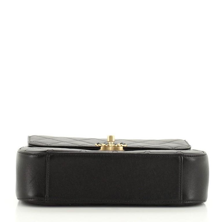 Chanel Chain Infinity Top Handle Bag Quilted Lambskin Small At 1stdibs