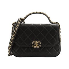 Chanel Chain Infinity Top Handle Bag, 名牌, 手袋及銀包- Carousell