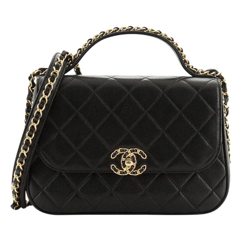 Chanel Chain Infinity Top Handle Bag Quilted Lambskin Small at 1stDibs