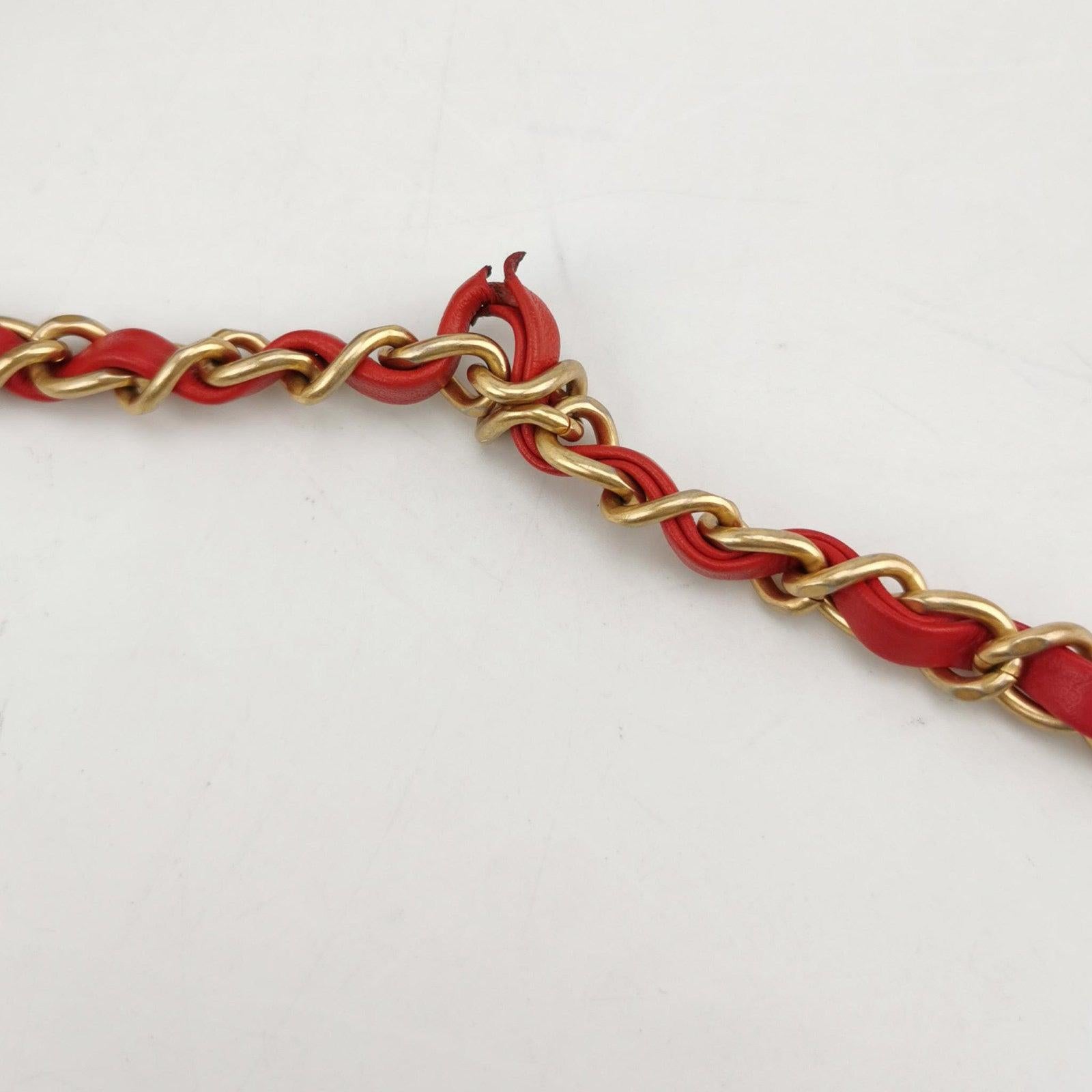 Chanel Kette Unendlichkeit Top Handle Kaviar Leder Klappe Satchel Rot im Angebot 8