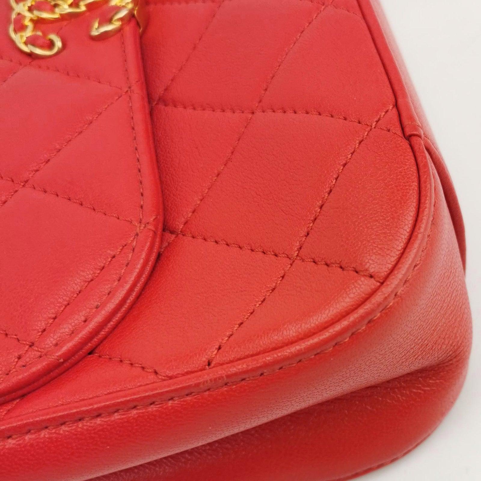 Chanel Kette Unendlichkeit Top Handle Kaviar Leder Klappe Satchel Rot im Angebot 9
