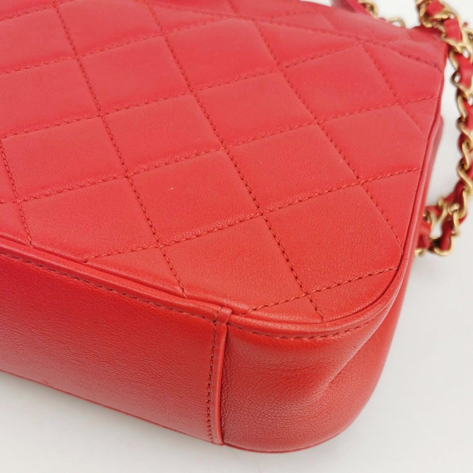 Chanel Kette Unendlichkeit Top Handle Kaviar Leder Klappe Satchel Rot im Angebot 10