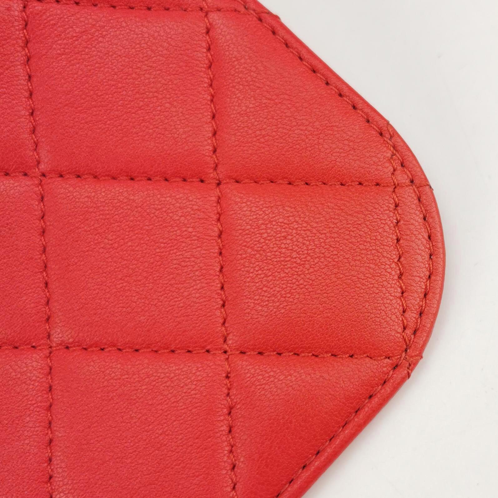 Chanel Kette Unendlichkeit Top Handle Kaviar Leder Klappe Satchel Rot im Angebot 13