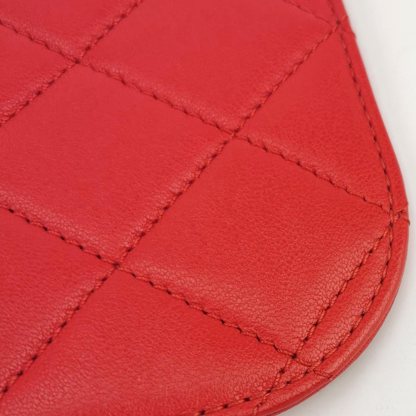 Chanel Kette Unendlichkeit Top Handle Kaviar Leder Klappe Satchel Rot im Angebot 14