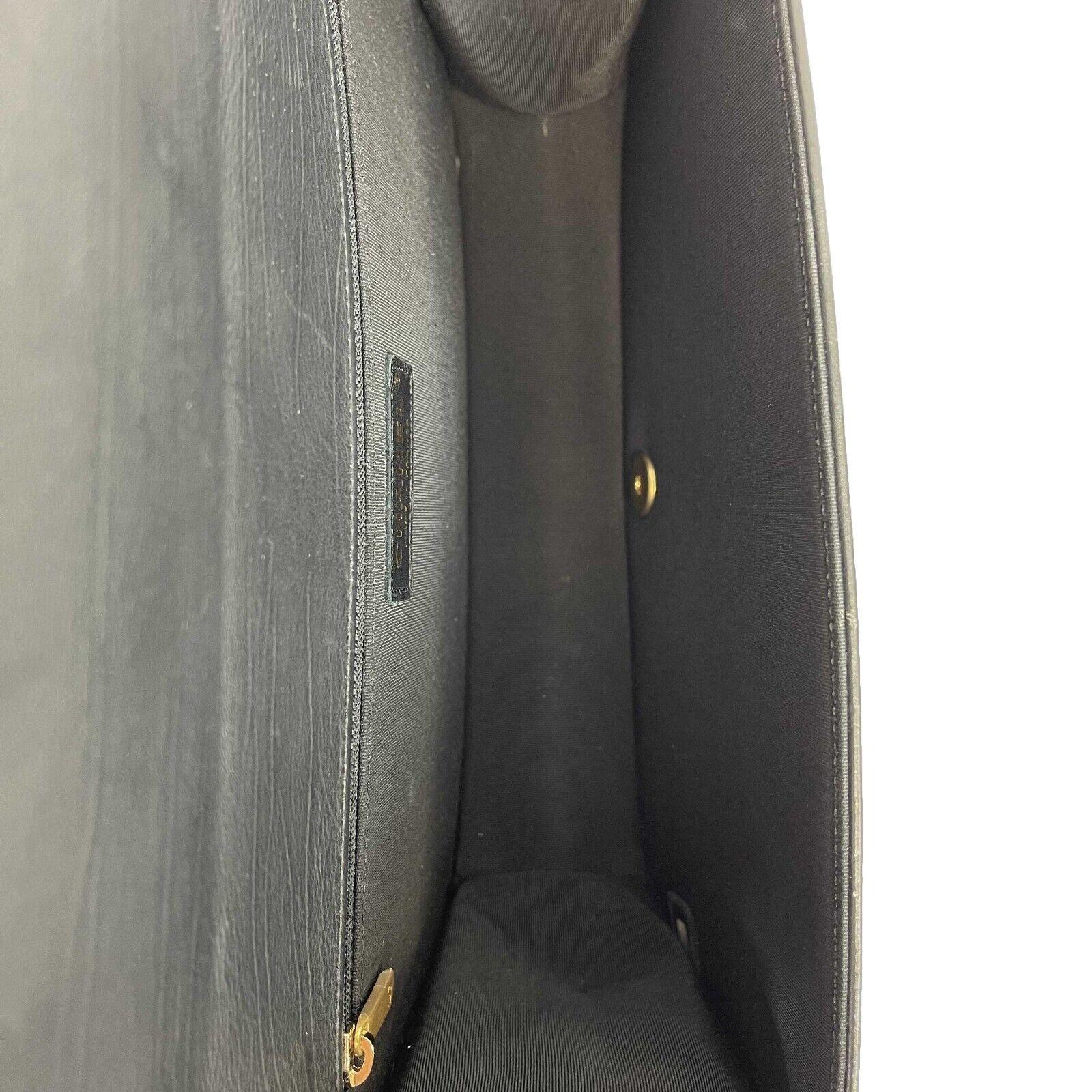 	CHANEL - Chain Link CC Black Lambskin Full Flap Bag Quilted Medium Shoulder Bag 2