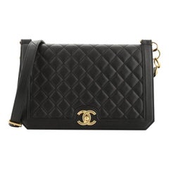 Chanel Chain Link Full Flap Bag Quilted Caviar Medium