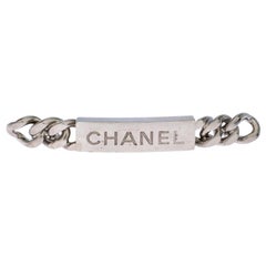 Chanel Chain Link Motif Silver Tone Bar Pin Brooch