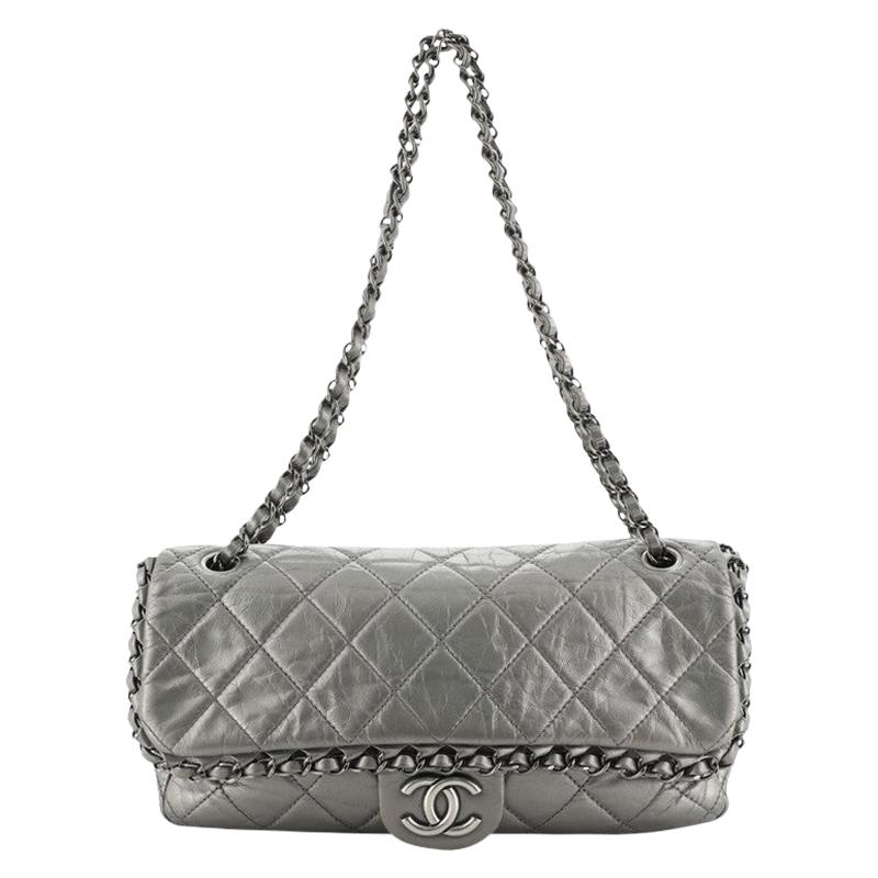 Chanel Chain Me Flap Bag Quilted Calfskin Jumbo at 1stDibs
