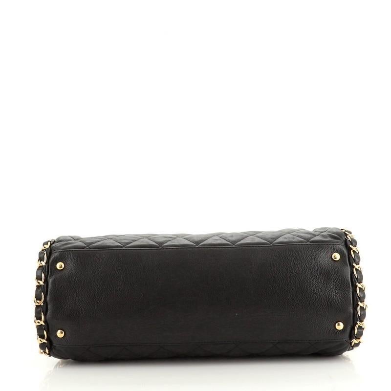 Black Chanel Chain Me Hobo Quilted Leather Large