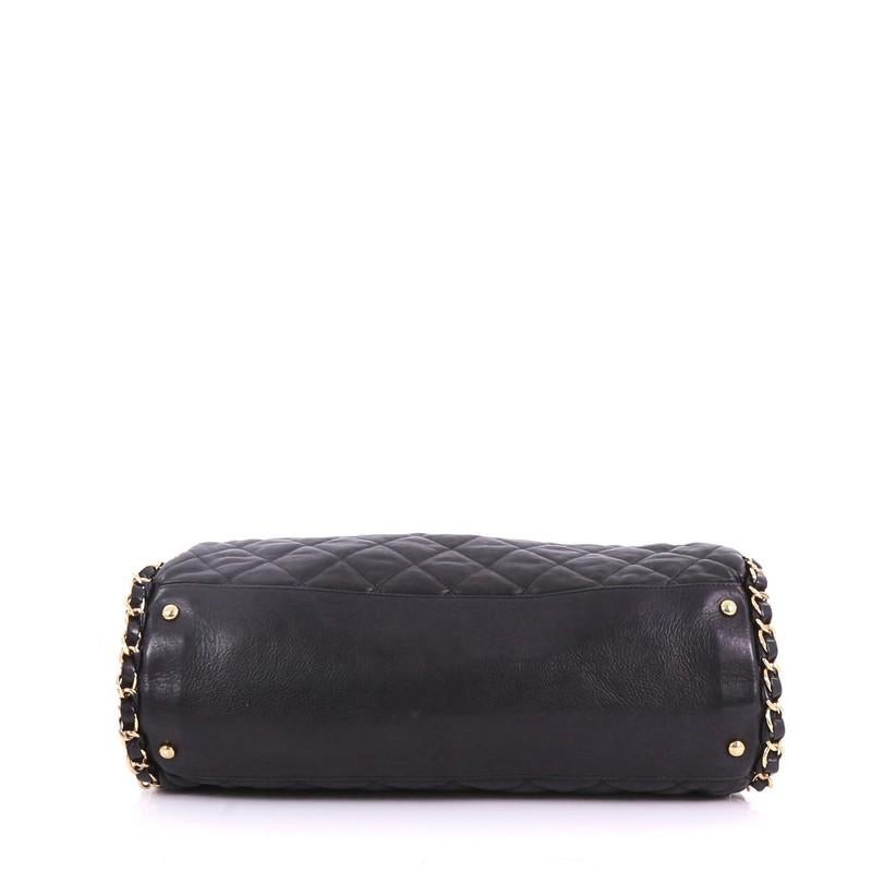 Black Chanel Chain Me Hobo Quilted Leather Large