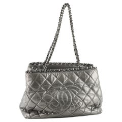 Chanel Black Glazed Chain Large Tote Bag at 1stDibs