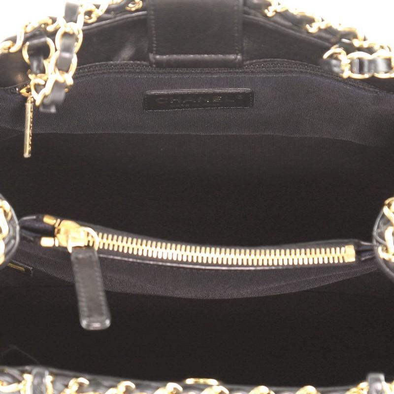 Black Chanel Chain Me Tote Quilted Calfskin Small