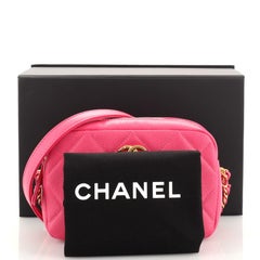 Chanel Chain Melody Camera Bag Quilted Caviar Small