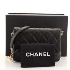Chanel Chain Melody Flap Bag Quilted Caviar Small