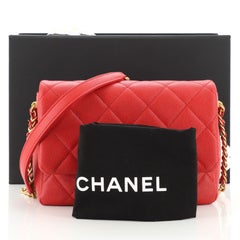 Chanel Chain Melody Flap Bag Quilted Caviar Small