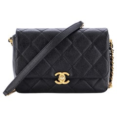 Chanel Chain Melody Flap Bag Quilted Caviar Small