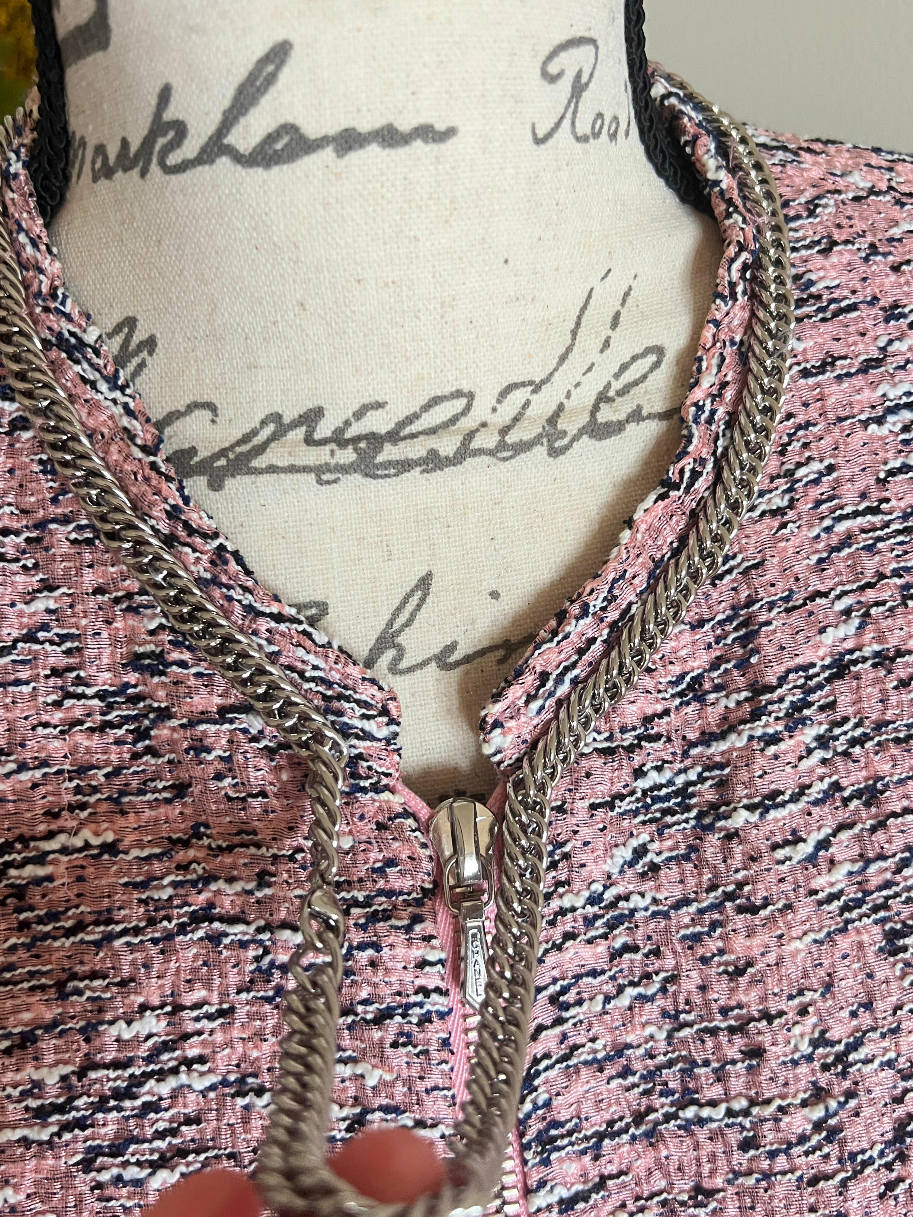 Chanel Chain Necklace Tweed Jacket For Sale 2
