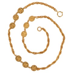 Chanel Chain Necklace with CC Medallions, 1980s