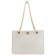 Chanel Chain Shopping Tote Quilted Caviar Large