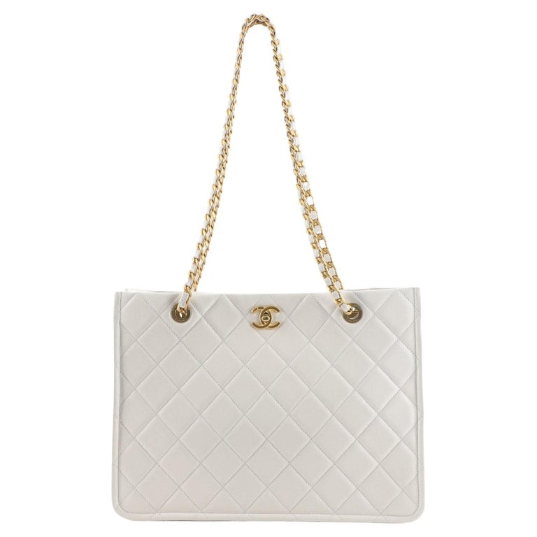 Chanel Chain Shopping Tote Quilted Caviar Large at 1stDibs