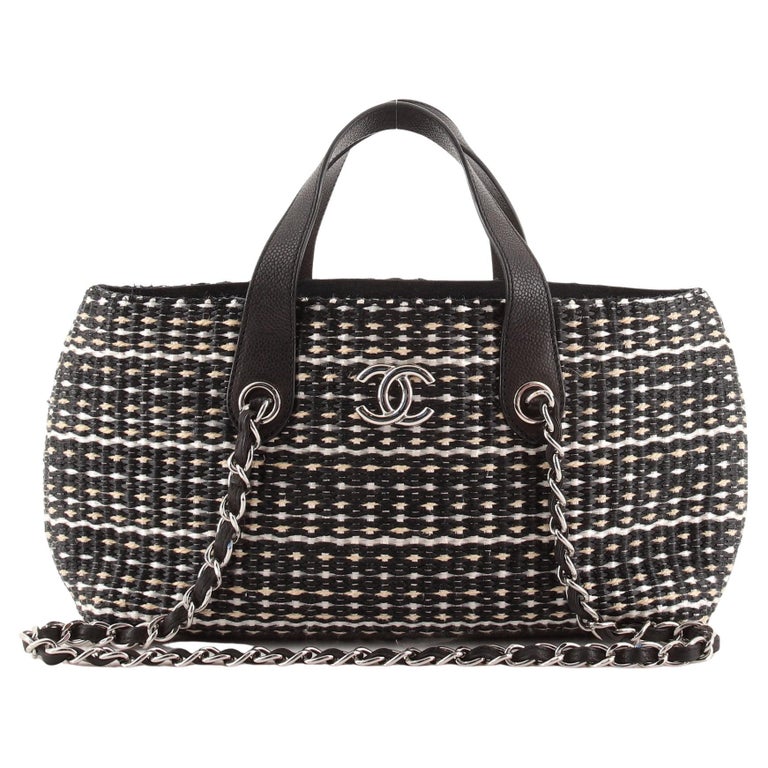 Chanel Chain Shopping Tote Woven Raffia Medium at 1stDibs