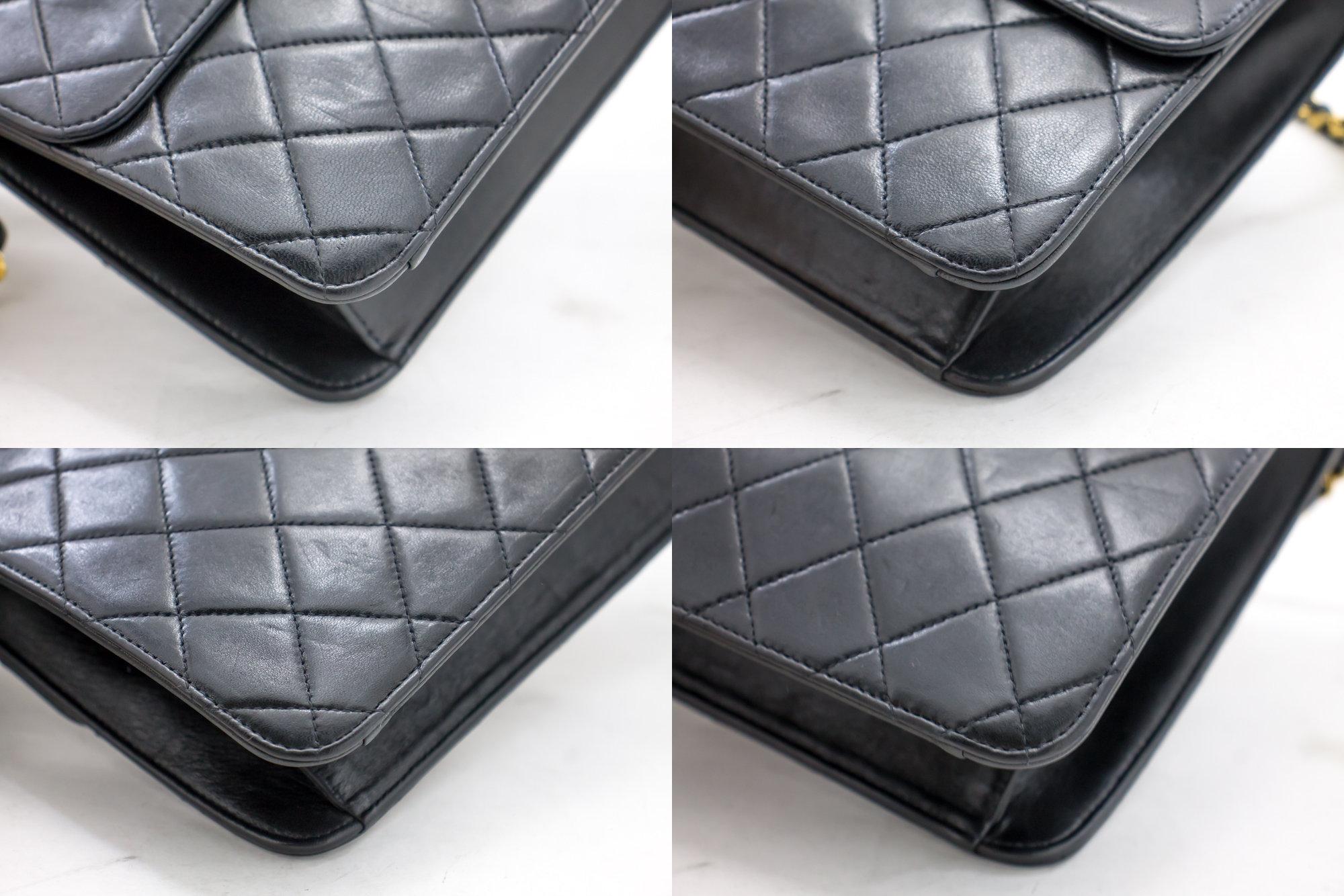 CHANEL Chain Shoulder Bag Black Clutch Flap Quilted Lambskin 2