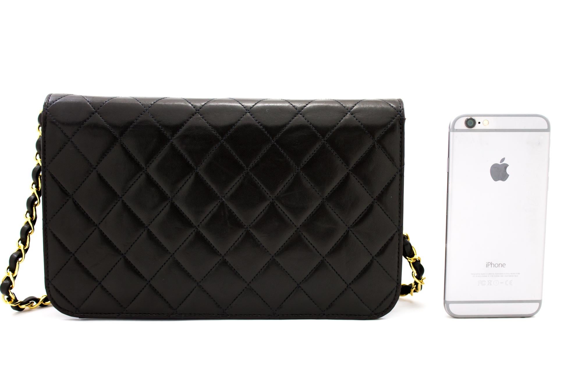 CHANEL Chain Shoulder Bag Black Clutch Flap Quilted Lambskin Leather In Good Condition In Takamatsu-shi, JP